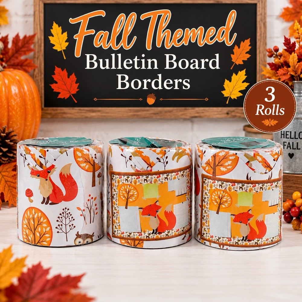 Home Sweet Classroom Fall Bulletin Board Borders Fox Autumn 3 Rolls 26.2 Ft